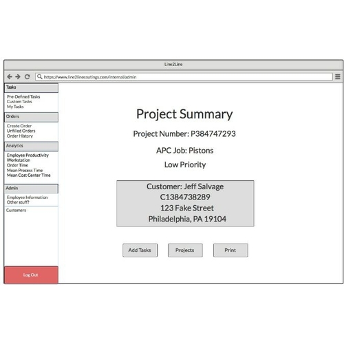 Project Summary Screen