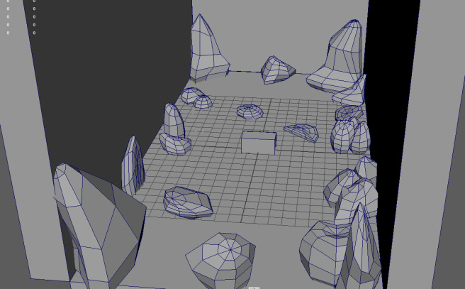 A scene mapped to the performance space