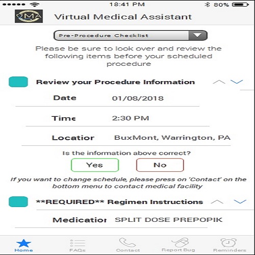 VMA Mobile Application Screenshot